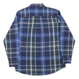 CHAPS Mens Blue & Green Check Shirt M Button Down Collar Long Sleeve Classic Fit