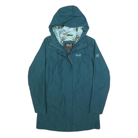 JACK WOLFSKIN Womens Blue Outdoor Jacket UK 6 Polyester Zip Hooded Essential