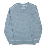 CALVIN KLEIN JEANS Mens Blue Plain Jumper Crew Neck Basic Knit 2XL Cotton Blend