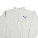 SPORTSMASTER Mens Grey Menlo Park Fire 1/4 Zip Pullover L Cotton Jersey Casual
