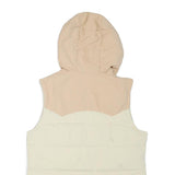 PATAGONIA Womens Beige Cream Puffer Jacket M Polyester Blend Hooded Zip Vest