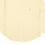 NAUTICA Mens Yellow & White Cotton Blend Shirt XL Classic Fit Long Sleeve Casual