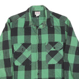 Mens Green & Black Check Cotton Shirt S Classic Lumberjack Style Casual Wear