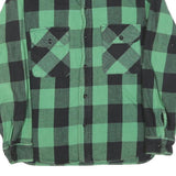 Mens Green & Black Check Cotton Shirt S Classic Lumberjack Style Casual Wear