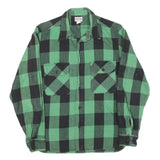 Mens Green & Black Check Cotton Shirt S Classic Lumberjack Style Casual Wear