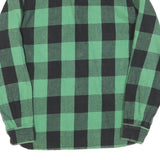 Mens Green & Black Check Cotton Shirt S Classic Lumberjack Style Casual Wear