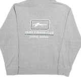NIKE Mens Grey Hoodie L Irish Fishing Club Pullover Cotton Blend Drawstring