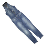 GUESS Womens Blue Denim Playsuit XS Zip Front Slim Fit Casual