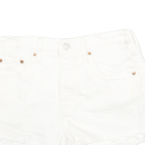LEVI'S Womens Shorts White Raw Edge M W26 Cotton Blend Casual