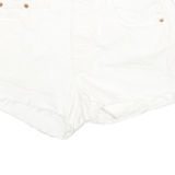 LEVI'S Womens Shorts White Raw Edge M W26 Cotton Blend Casual