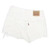 LEVI'S Womens Shorts White Raw Edge M W26 Cotton Blend Casual