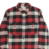 HERITAGE Mens Red Black & White Check Flannel Shirt L Casual Comfortable Classic
