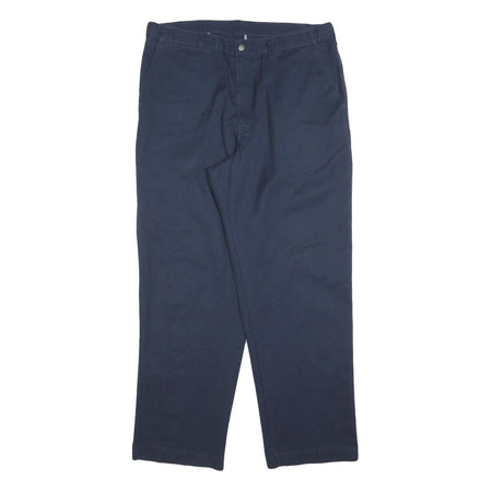 DICKIES Mens Cotton Navy Regular Straight Trousers W38 L32 Workwear Zip Closure