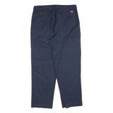 DICKIES Mens Cotton Navy Regular Straight Trousers W38 L32 Workwear Zip Closure