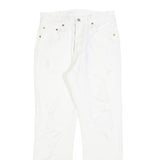 LEVI'S 501 Womens Jeans White Regular Straight Denim Raw W29 L30 Button Closure