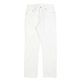 LEVI'S 501 Womens Jeans White Regular Straight Denim Raw W29 L30 Button Closure