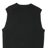 NAUTICA Mens Black Plain V-Neck Basic Knit M Sleeveless Cotton Blend Jumper Vest