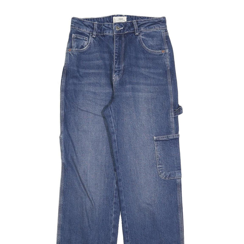 TALLY WEIJL Womens Blue Regular Straight Denim Jeans W28 L32 Utility Cargo Style