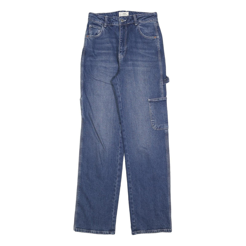 TALLY WEIJL Womens Blue Regular Straight Denim Jeans W28 L32 Utility Cargo Style