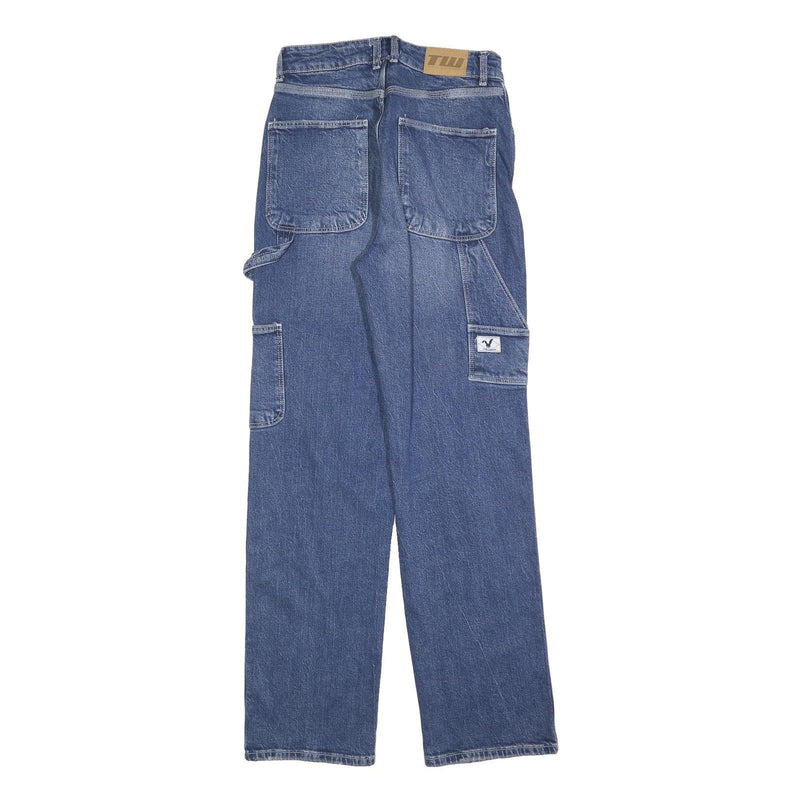 TALLY WEIJL Womens Blue Regular Straight Denim Jeans W28 L32 Utility Cargo Style