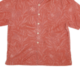 JAMAICA JAXX Mens Red Cotton Blend Shirt L Tropical Palm Leaf Print Casual