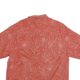 JAMAICA JAXX Mens Red Cotton Blend Shirt L Tropical Palm Leaf Print Casual