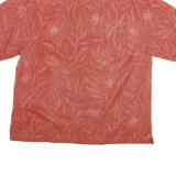 JAMAICA JAXX Mens Red Cotton Blend Shirt L Tropical Palm Leaf Print Casual