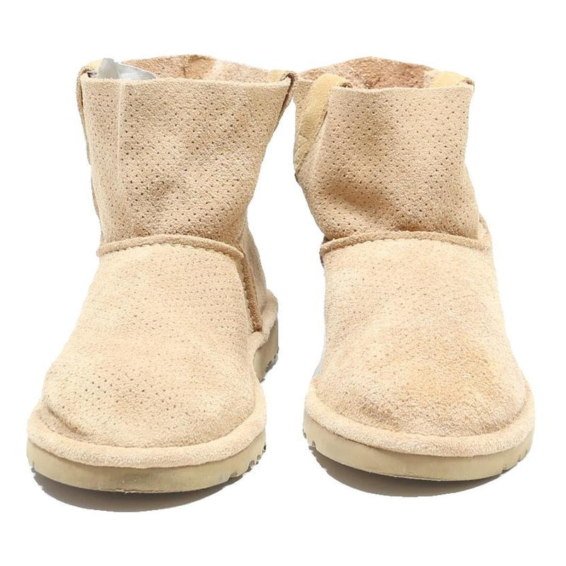 UGG Classic Mini Perforated Womens Ankle Boots Beige Synthetic UK 4.5