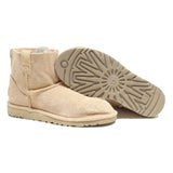 UGG Classic Mini Perforated Womens Ankle Boots Beige Synthetic UK 4.5