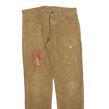 CARHARTT Mens Slim Fit Brown Cotton Blend Trousers W31 L32 Workwear