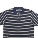 NAUTICA Mens Blue & Cream Striped Short Sleeve Polo Shirt XL Cotton Casual