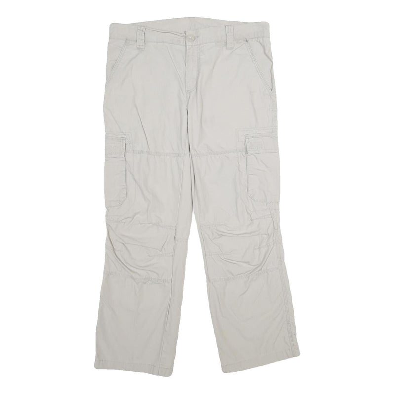 CLOCKHOUSE Mens Cotton Beige Regular Fit Straight Leg Trousers W34 L30 Casual