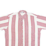 REVIEW BY BAXTER Mens White & Red Striped Button Down Shirt XL Cotton Blend