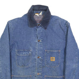 BIG BEN Mens Blue Button Cotton Blend Denim Jacket L Workwear Casual