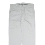 CALVIN KLEIN Mens Cotton White Regular Straight Trousers W34 L30 Casual Smart
