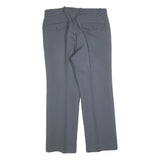 BRUNEX Mens Grey Regular Straight Trousers W34 L30 Classic Zip Closure
