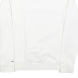 TOMMY HILFIGER Mens White Crew Neck M Sweatshirt Cotton Blend Pullover