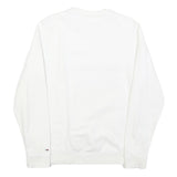 TOMMY HILFIGER Mens White Crew Neck M Sweatshirt Cotton Blend Pullover