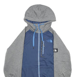 THE NORTH FACE Mens Blue & Grey Zip Jacket M Polyester Casual Hooded