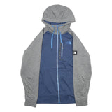THE NORTH FACE Mens Blue & Grey Zip Jacket M Polyester Casual Hooded
