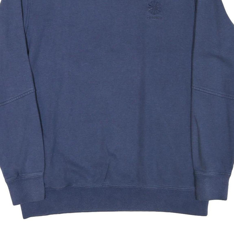 REEBOK Mens Blue Crew Neck XL Sweatshirt Classic Logo Cotton Blend Pullover