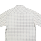 PENDLETON Mens White & Grey Check Shirt L Cotton Blend Short Sleeve Casual