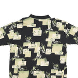 BAMBOO CAY Mens Black & Green Printed Short Sleeve Polo Shirt XL Cotton Blend
