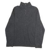 POLO RALPH LAUREN Mens Grey Pullover Plain Crew Neck Basic Knit Jumper L Cotton