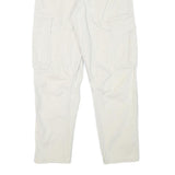ZARA Mens Cotton Blend Beige Relaxed Cargo Trousers W30 L28 Casual Zip