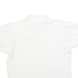 CHAPS Mens White Short Sleeve Plain Polo Shirt L Cotton Blend Classic Fit Button