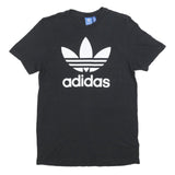 ADIDAS Mens Black Graphic T-Shirt M Short Sleeve Crew Neck Cotton Blend Casual