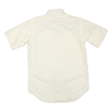 Mens Cream Plain Polyester Blend Shirt M Short Sleeve Casual Lightweight