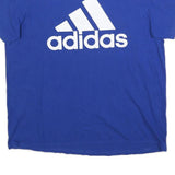 ADIDAS Mens Blue Cotton Blend T-Shirt XL Short Sleeve Crew Neck Logo Graphic