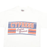 ONEITA Mens White Blue & Orange Cypress Color Guard Graphic T-Shirt M Short
